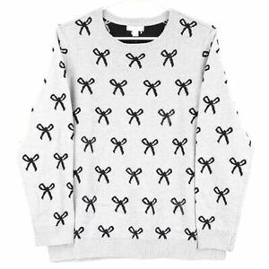 Petite Bow Print Sweater